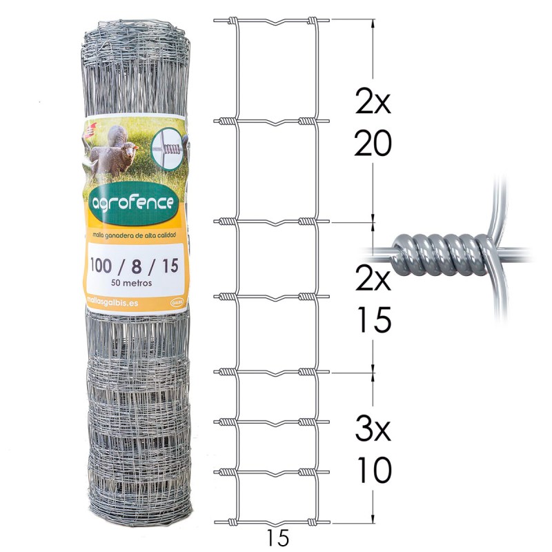 Malla Anudada Agrofence Galvanizada - Basic