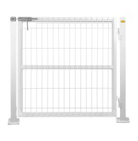 Portão de painel rígido dobrado
 Com placa base-Sim Acabamento -Lacado Branco RAL 9010 Dimensões-1x1m