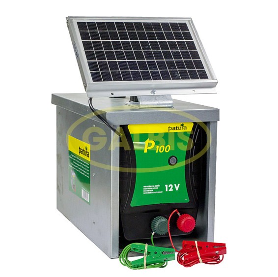 Pastor eléctrico P-100 con Caja Galvanizada y Panel Solar de 5W