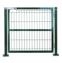 Portail à panneaux rigides et pliants
 Finition -Laqué Vert RAL 6005 Avec plaque de base-Oui Mesure-1x1 m